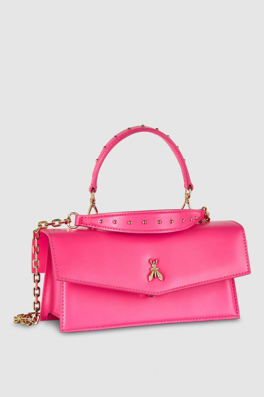 Pink Patrizia Pepe Fly Bamby Leather Shoulder Bag | LQOFDTX-02