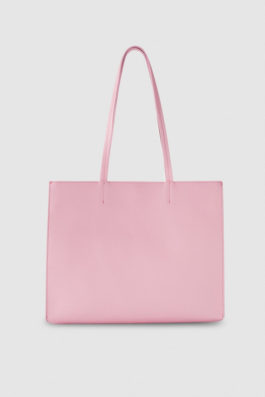 Pink Patrizia Pepe Hammered Leather Shopping Bag | XRMCKSO-45