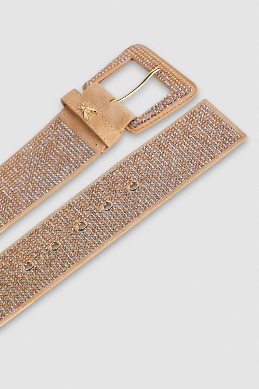 Pink Patrizia Pepe High-waisted Belt With Rhinestones | NUBFMLD-47