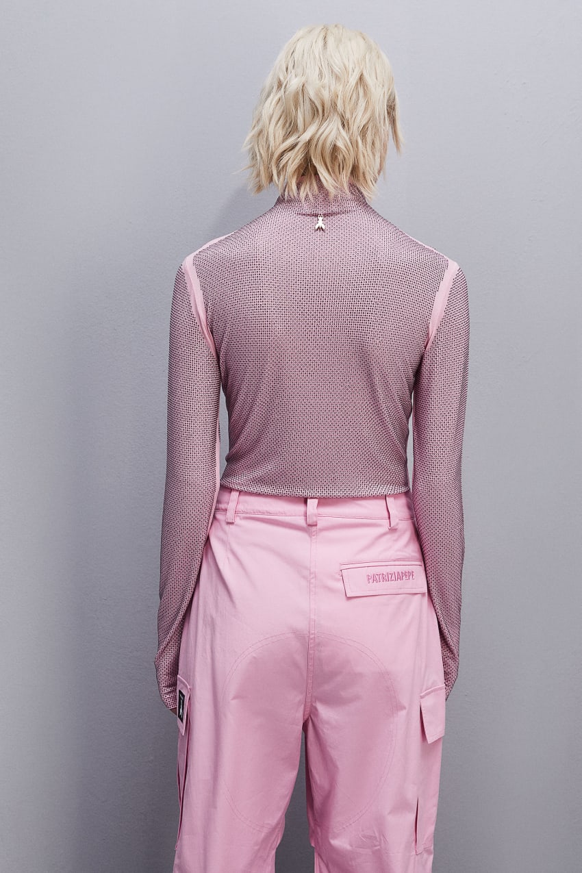 Pink Patrizia Pepe Jersey Sweater With Rhinestones | UOKDWGM-19