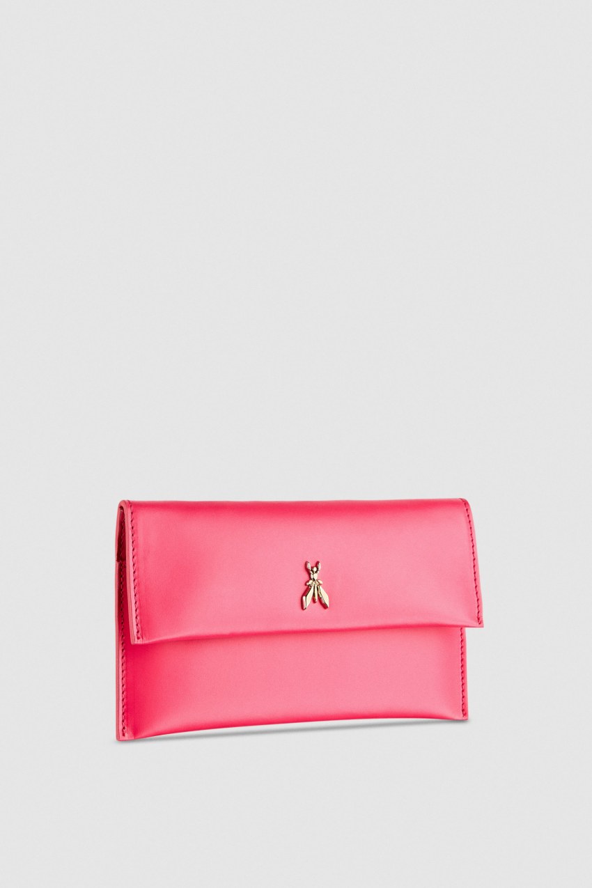 Pink Patrizia Pepe Leather Clutch Bag With Chain Shoulder Strap | AOEPXGQ-38