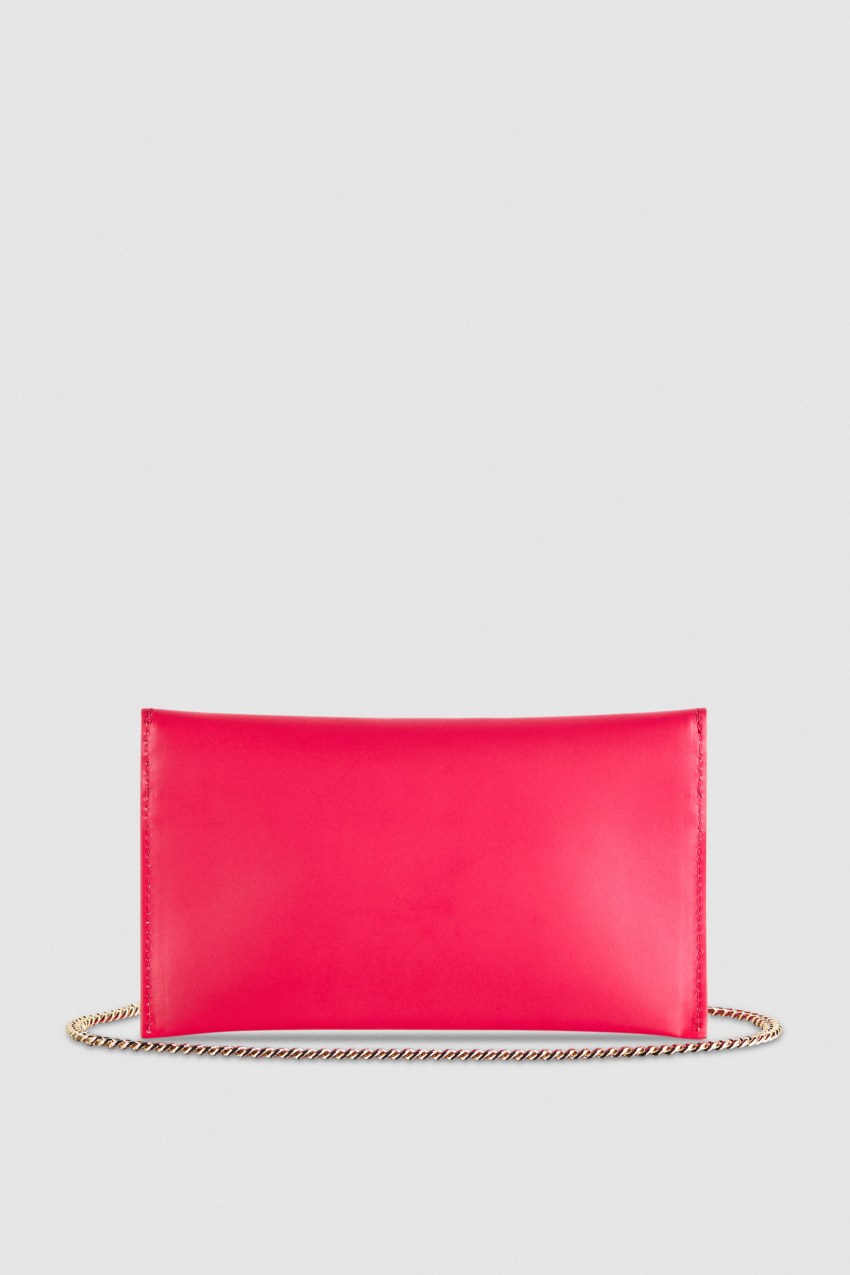 Pink Patrizia Pepe Leather Clutch Bag With Chain Shoulder Strap | AOEPXGQ-38