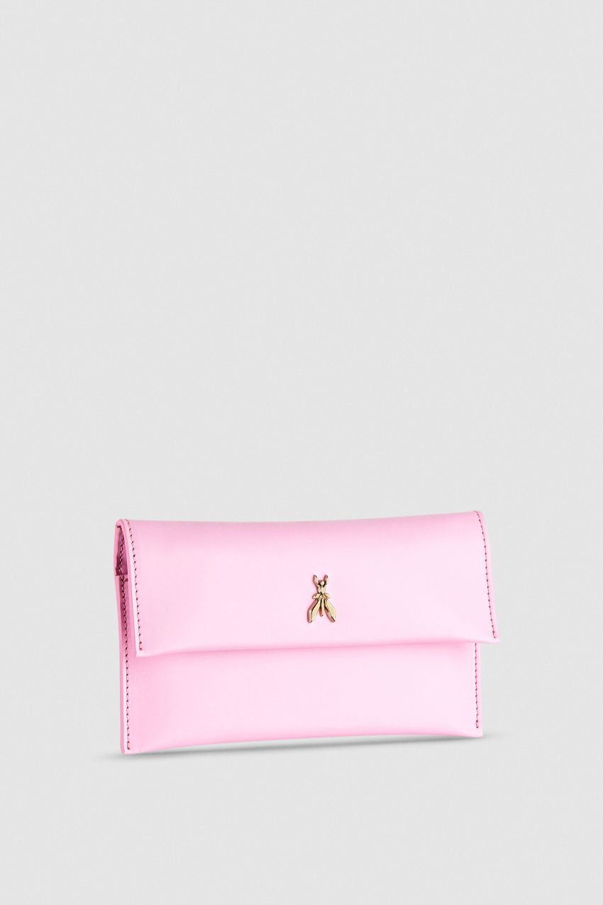 Pink Patrizia Pepe Leather Clutch Bag With Chain Shoulder Strap | BRJXIDU-02