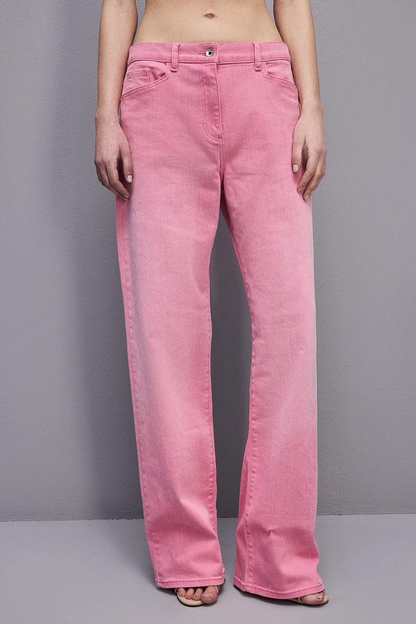 Pink Patrizia Pepe Low Waist Straight Pants | OFAHLWV-20