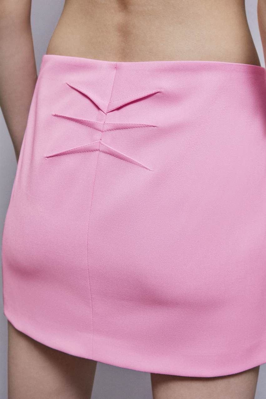 Pink Patrizia Pepe Low-waisted Flannel Miniskirt | WPLZOIG-81