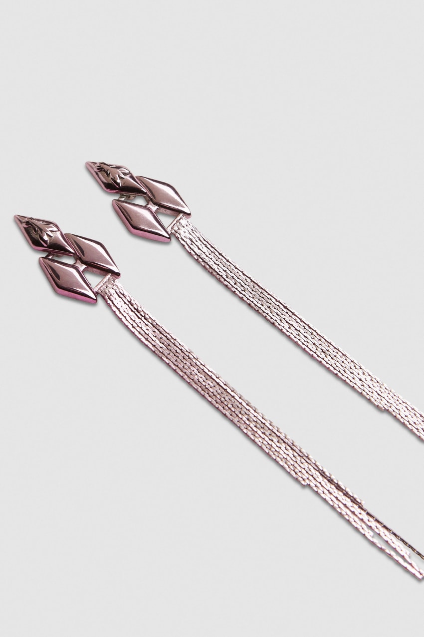 Pink Patrizia Pepe Pendant Earrings With Micro Fly Links And Metal Fringing | ERMWZIT-83