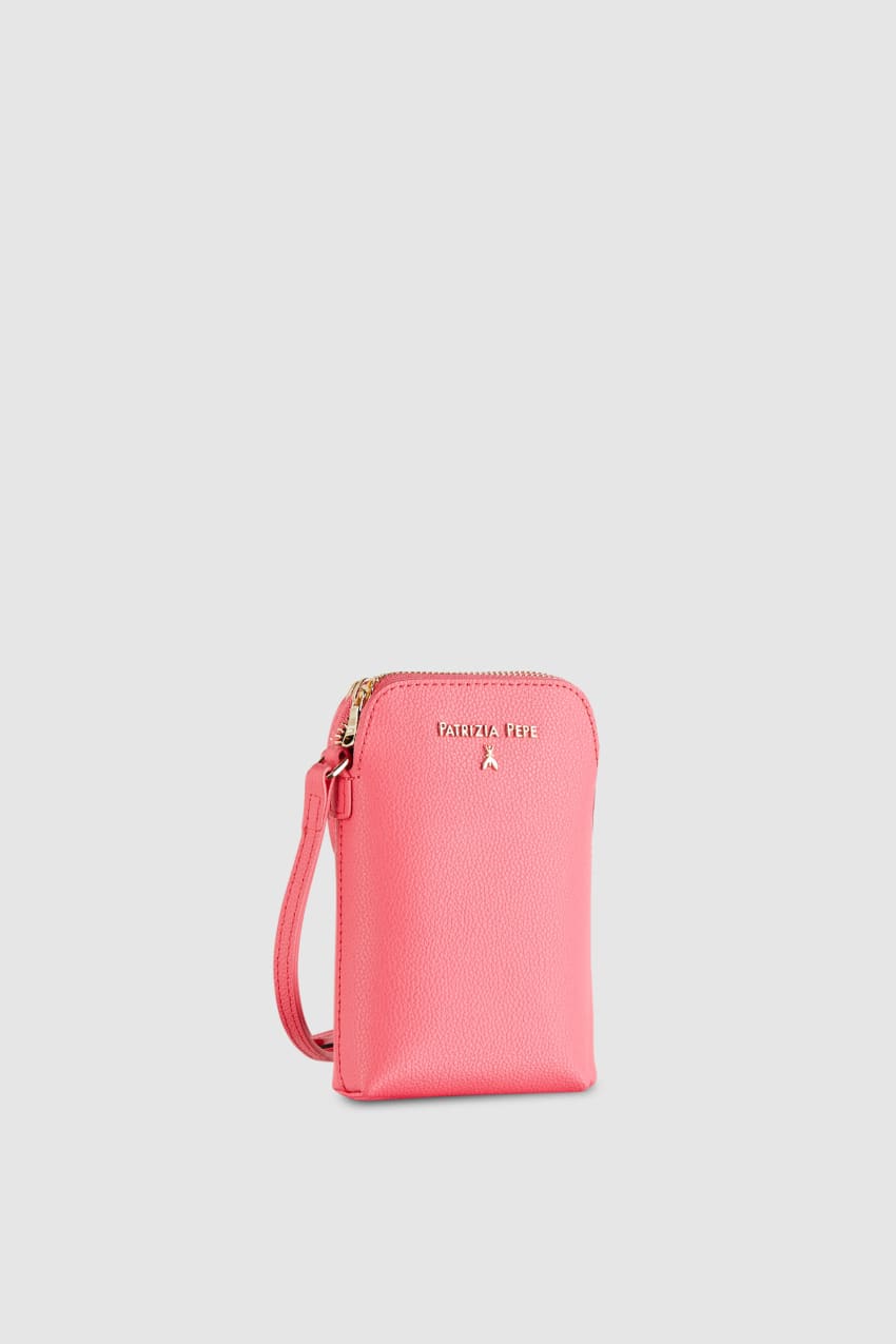 Pink Patrizia Pepe Phone Holder With Shoulder Strap | ZANOBGK-04