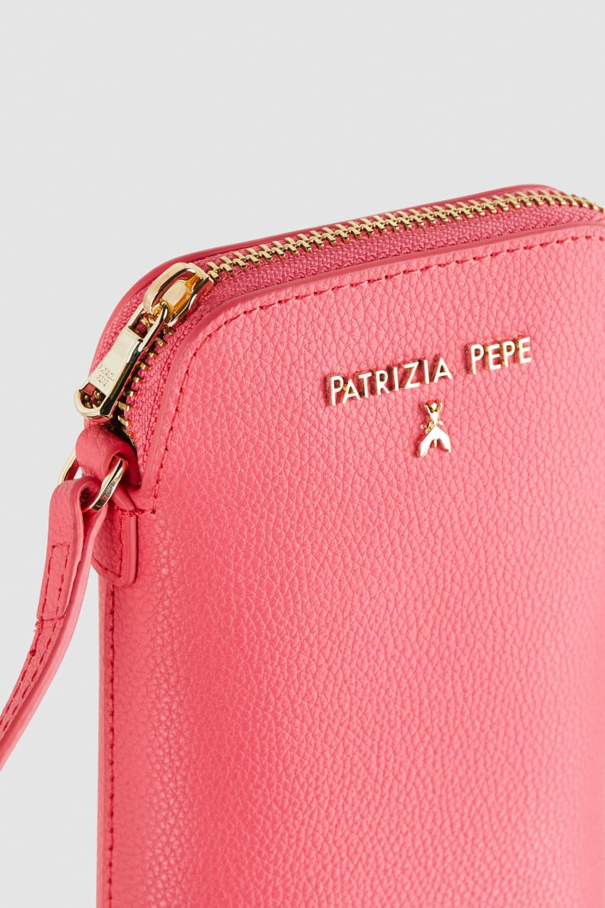 Pink Patrizia Pepe Phone Holder With Shoulder Strap | ZANOBGK-04