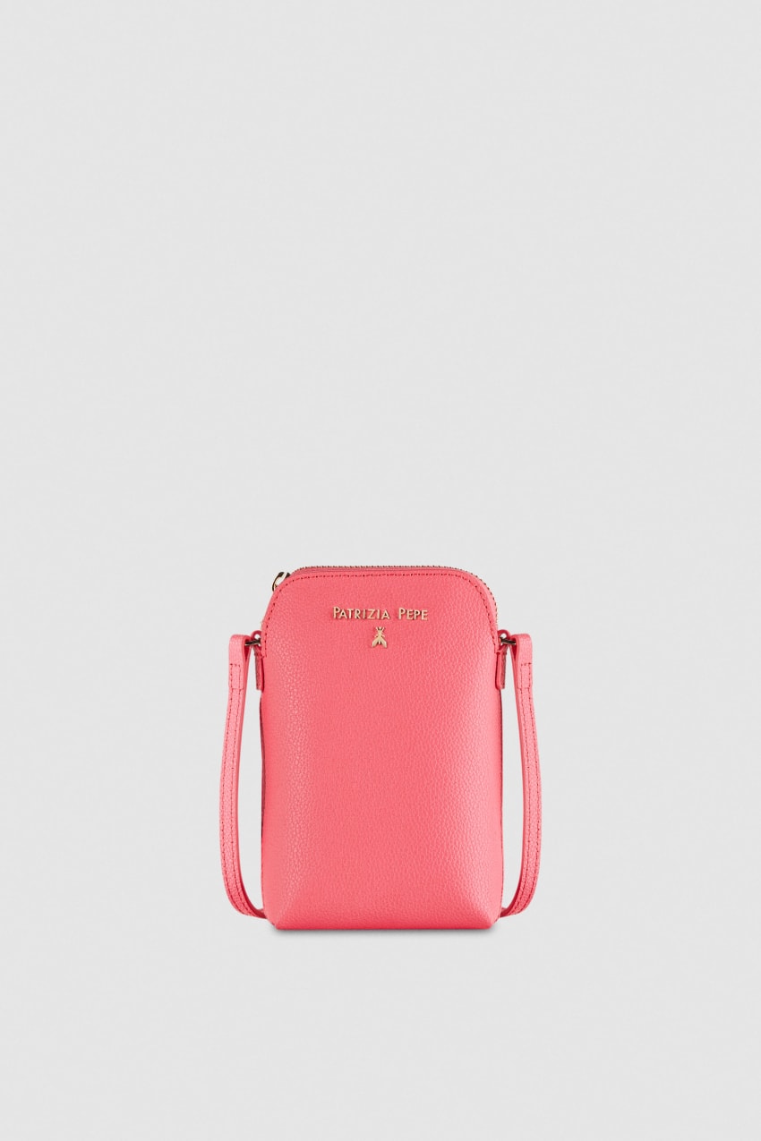 Pink Patrizia Pepe Phone Holder With Shoulder Strap | ZANOBGK-04