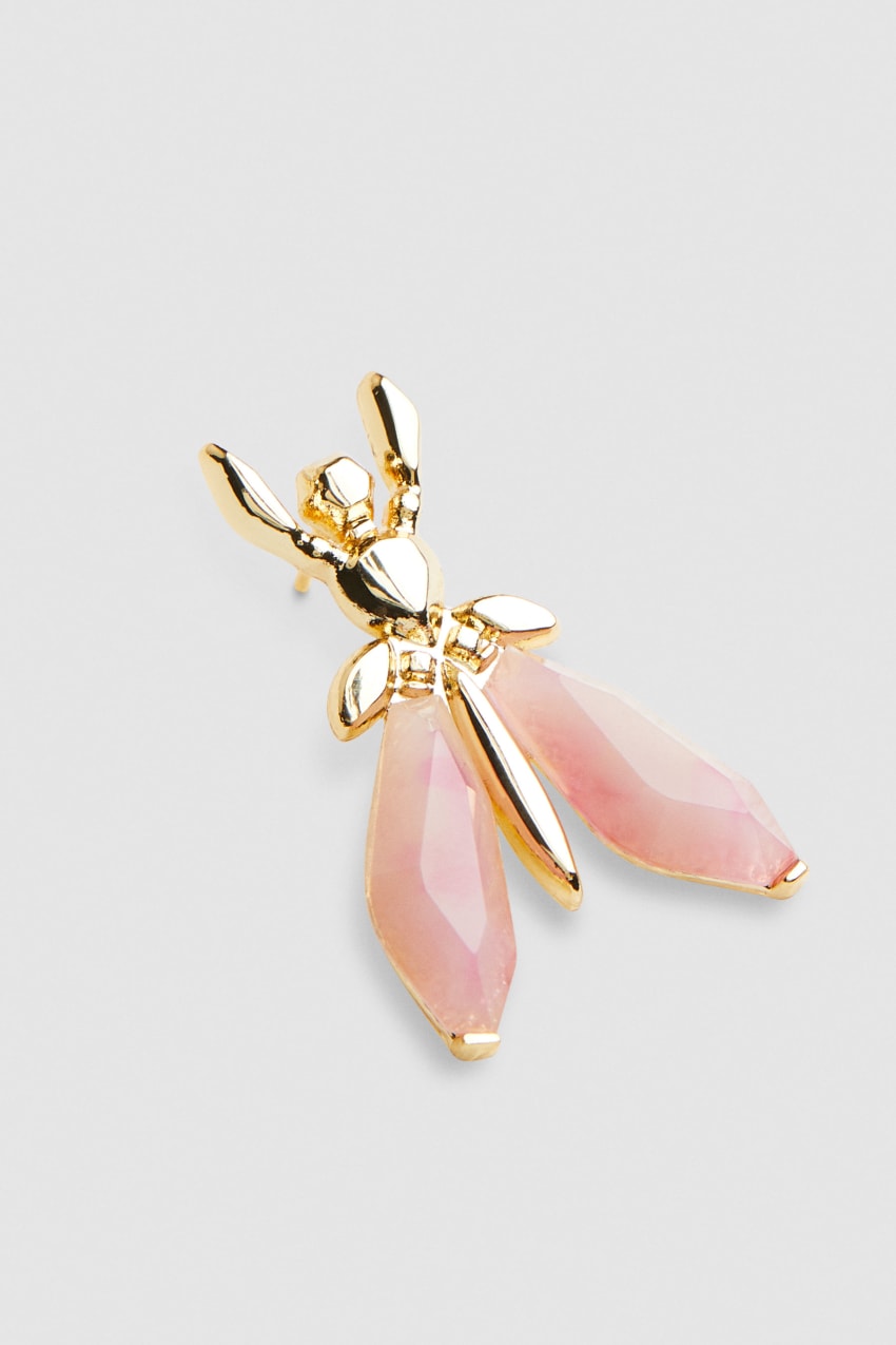 Pink Patrizia Pepe Precious Fly Earrings With Stones | PXABOID-37