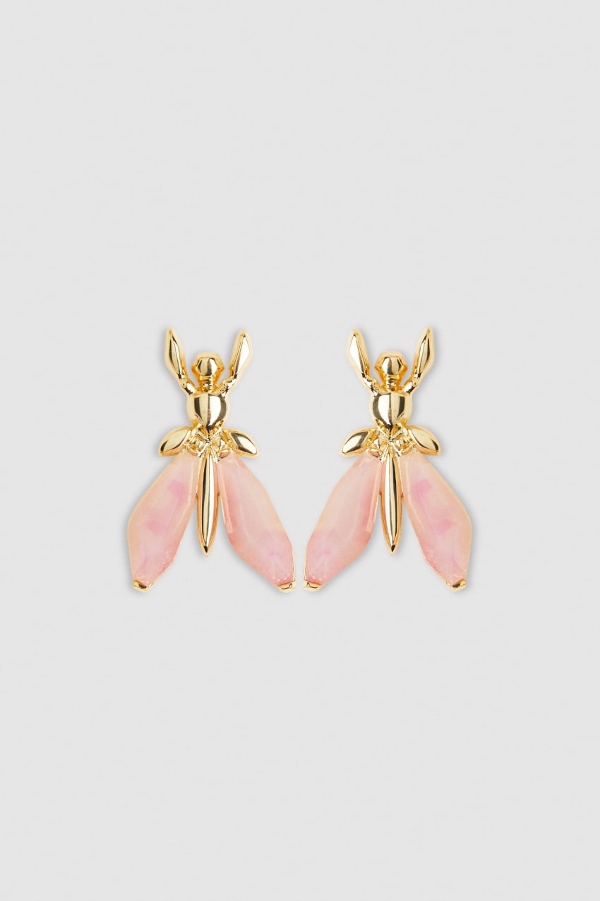 Pink Patrizia Pepe Precious Fly Earrings With Stones | PXABOID-37