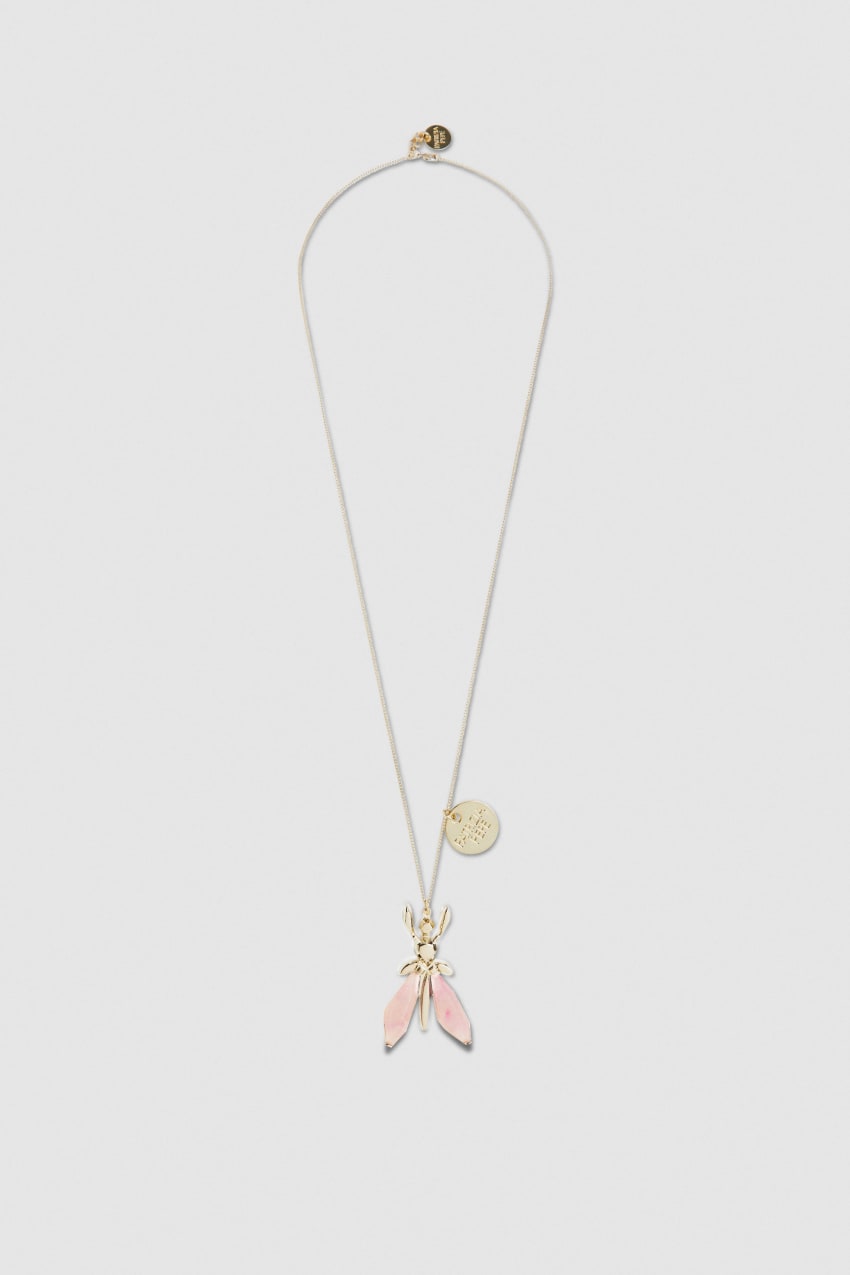 Pink Patrizia Pepe Precious Fly Necklace With Stones | CJTZGRV-83