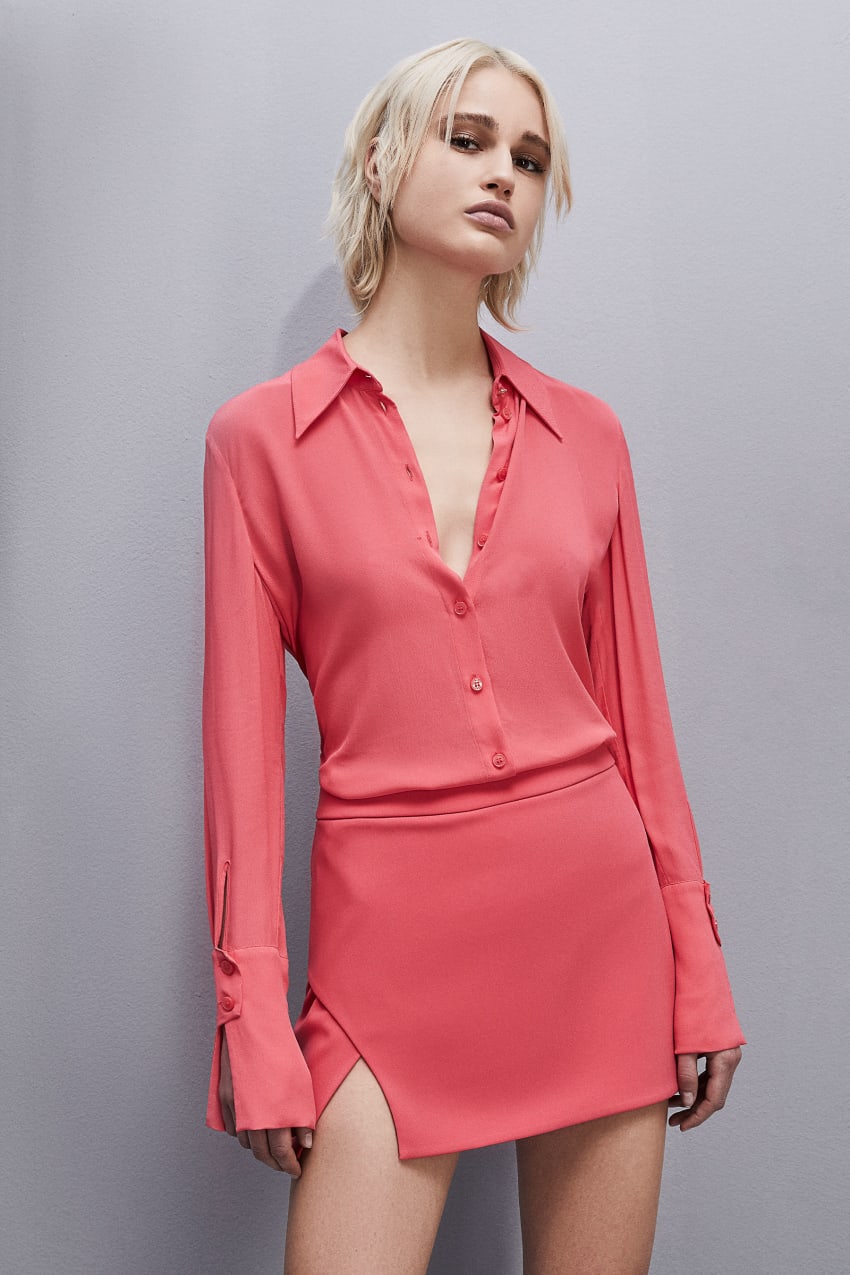 Pink Patrizia Pepe Shirt With High Cuffs | FVURPQG-10