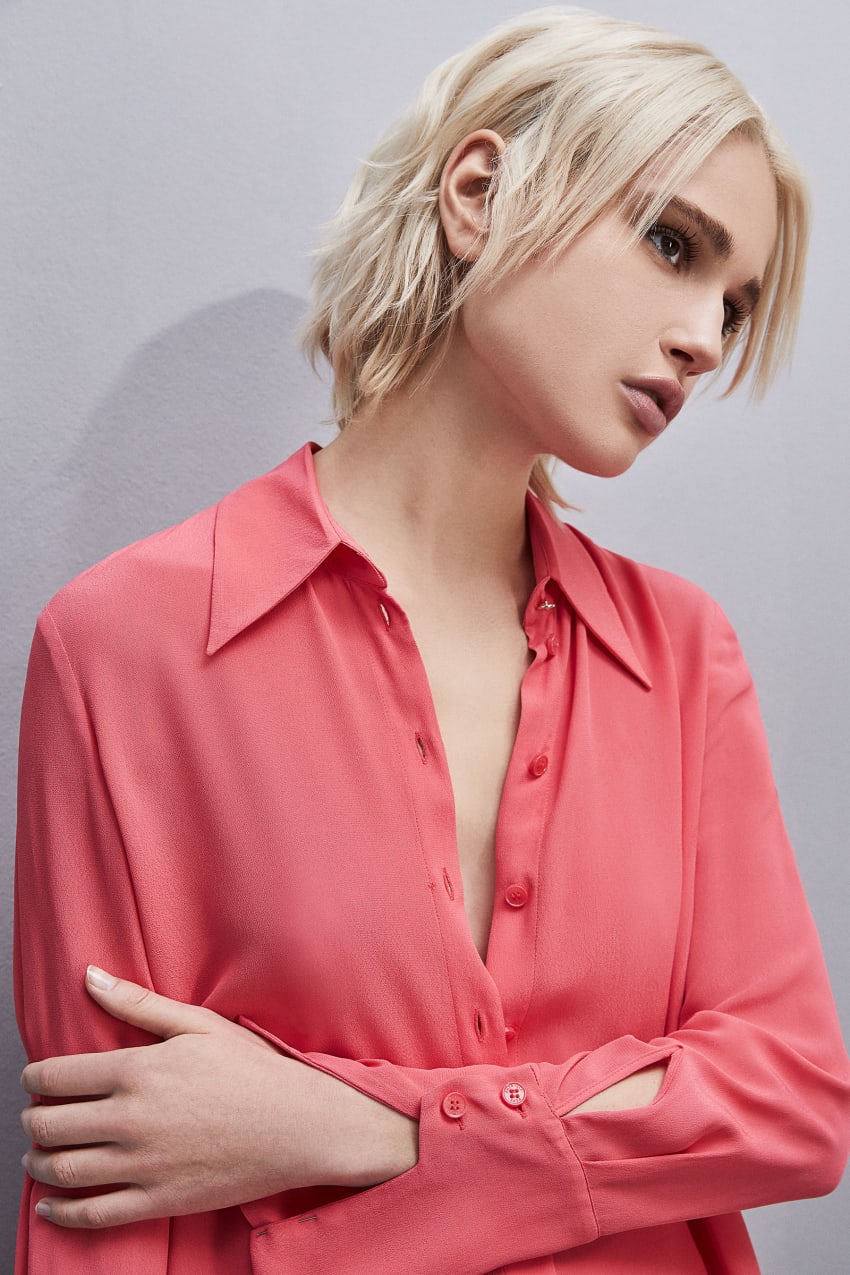 Pink Patrizia Pepe Shirt With High Cuffs | FVURPQG-10