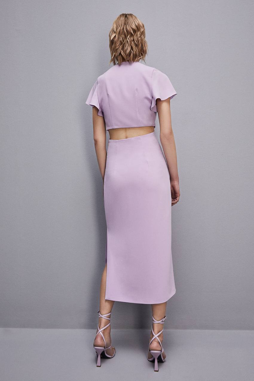 Purple Patrizia Pepe Cut-out Midi Dress In Sablè Crepe | SKJTXBM-42