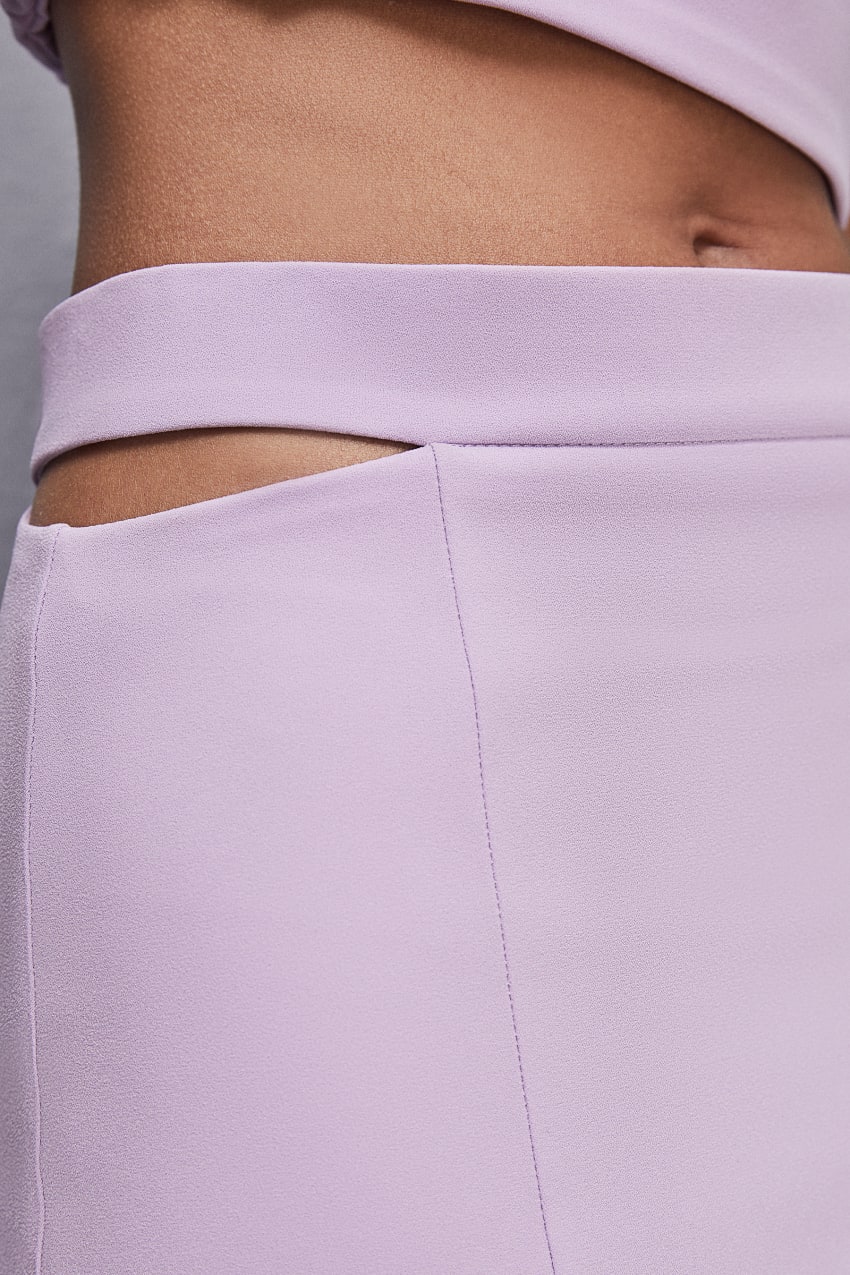 Purple Patrizia Pepe Cut-out Midi Skirt In Sablè Crepe | VKDPXWG-65