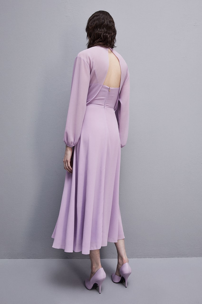 Purple Patrizia Pepe Double-breasted-effect Dress With Soft Sleeves | IXETBGA-93