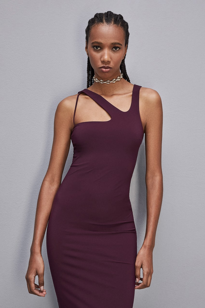 Purple Patrizia Pepe Essential Stretch Jersey Sleeveless Dress | XHPJFVG-54