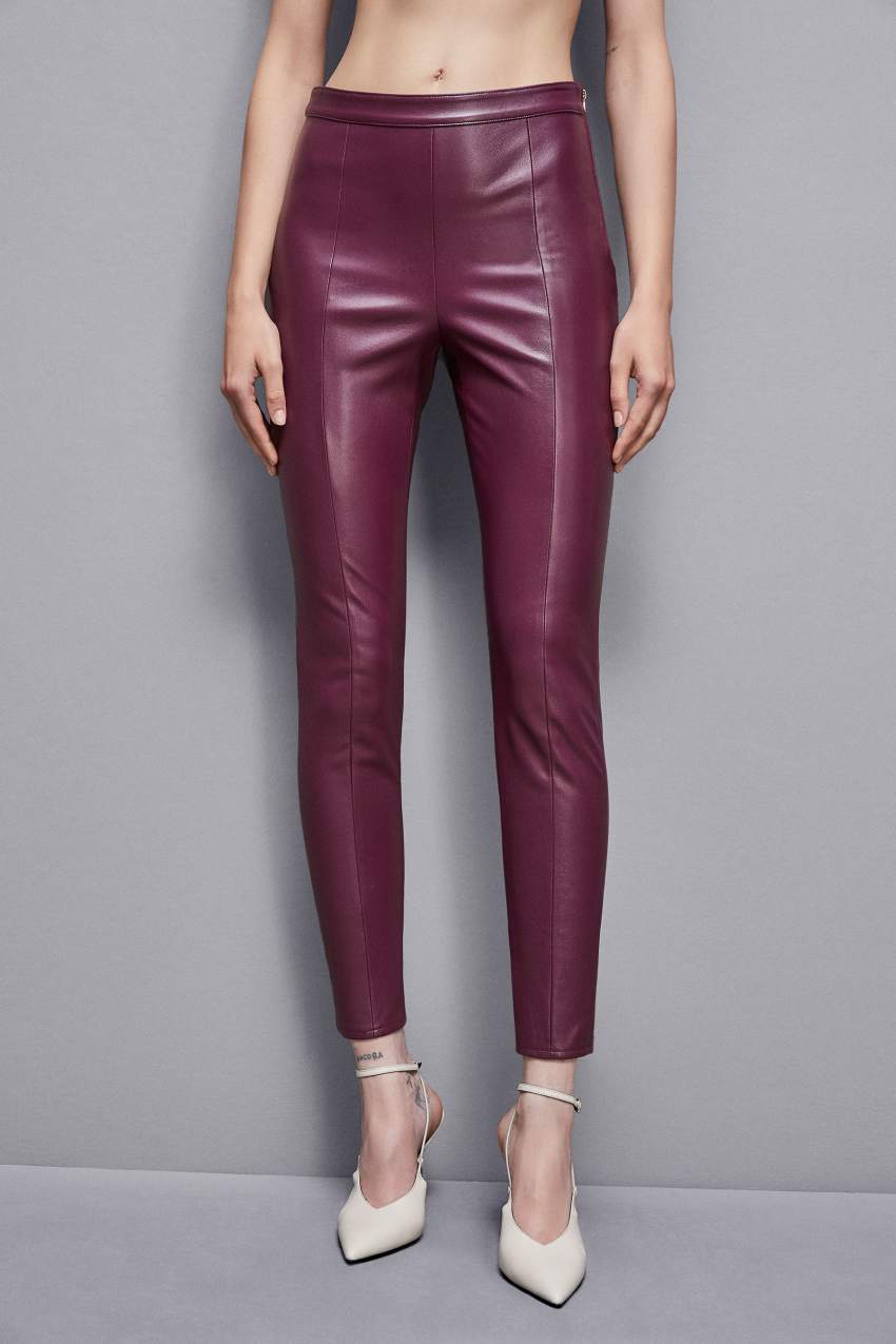 Purple Patrizia Pepe Faux Leather Leggings | SWHJOVF-82