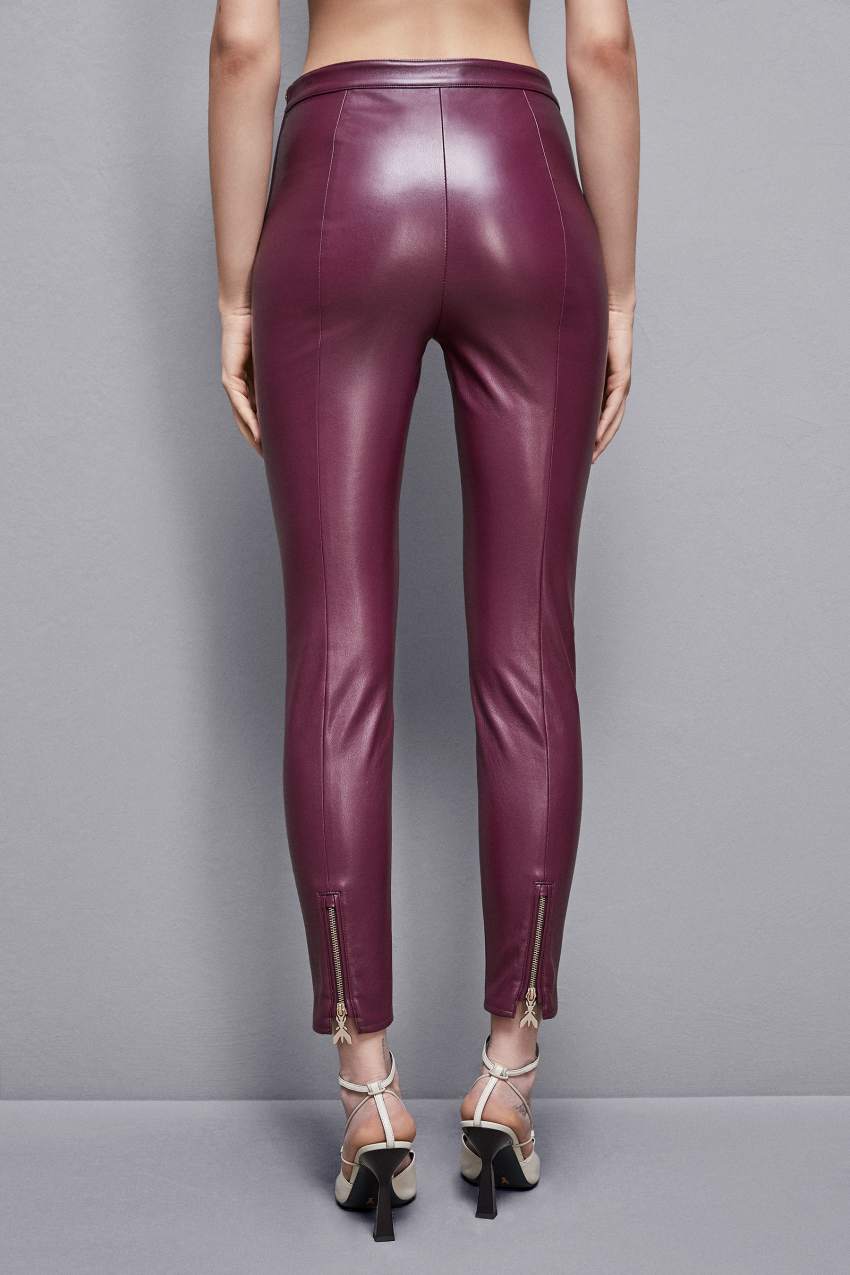 Purple Patrizia Pepe Faux Leather Leggings | SWHJOVF-82