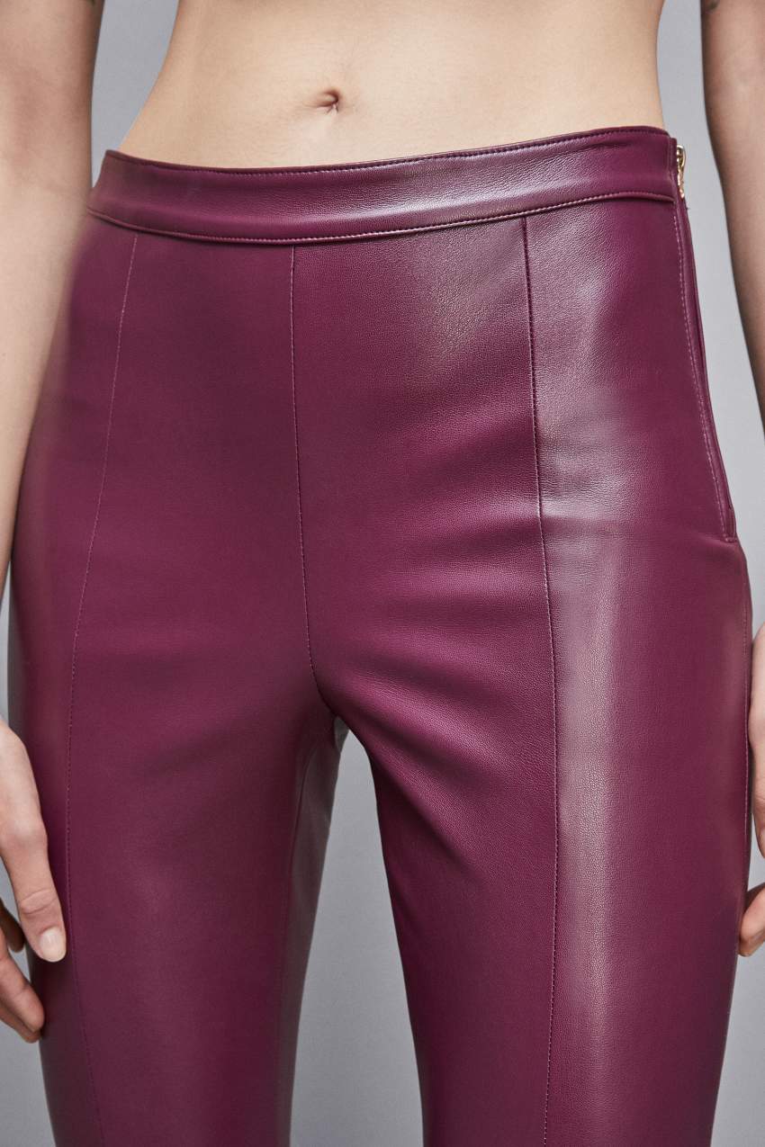 Purple Patrizia Pepe Faux Leather Leggings | SWHJOVF-82