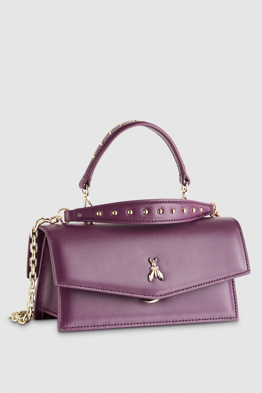 Purple Patrizia Pepe Fly Bamby Leather Shoulder Bag | BCPLKDO-64