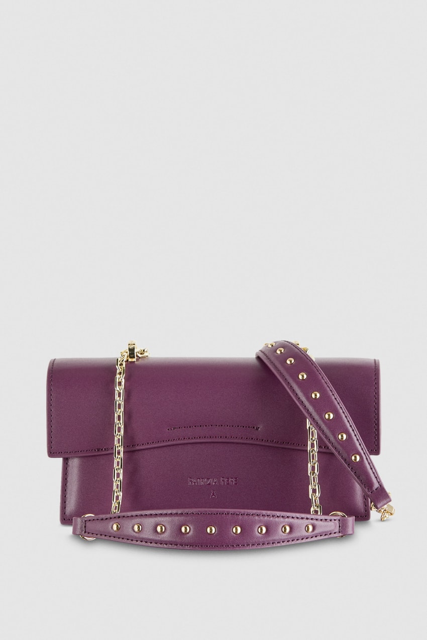 Purple Patrizia Pepe Fly Bamby Leather Shoulder Bag | BCPLKDO-64