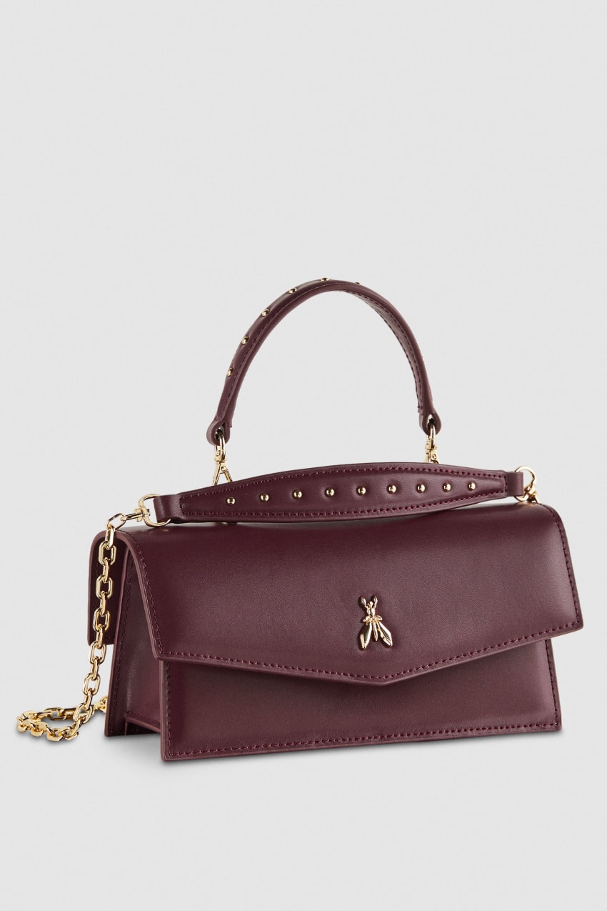 Purple Patrizia Pepe Fly Bamby Leather Shoulder Bag | DAIETWX-37