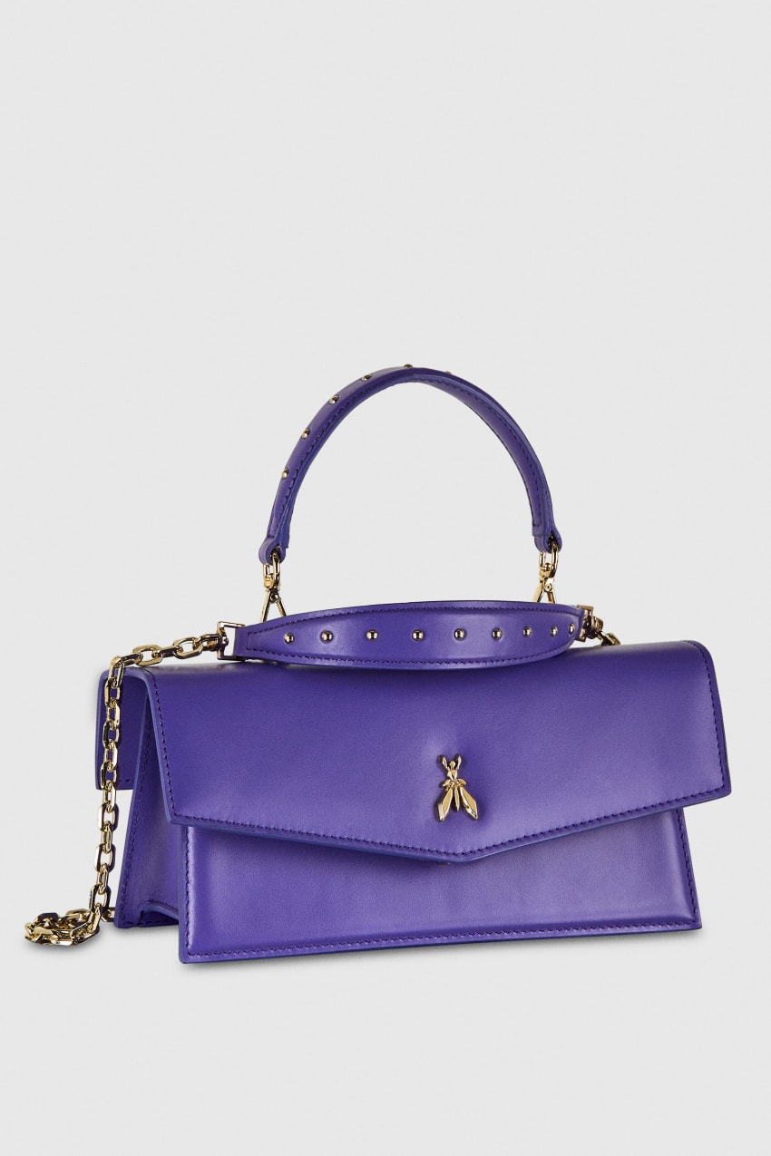 Purple Patrizia Pepe Fly Bamby Leather Shoulder Bag | QBYIMCU-09