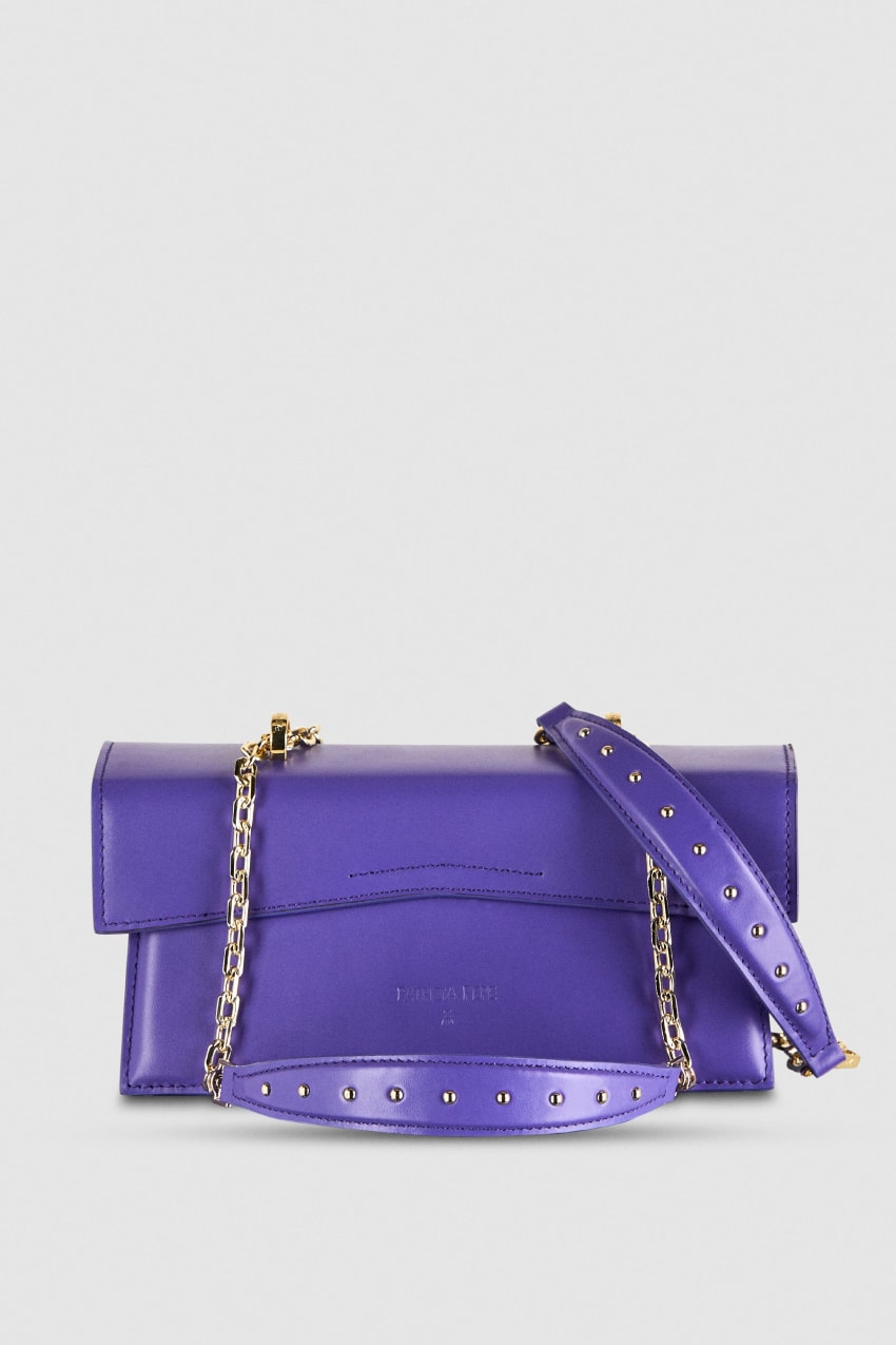 Purple Patrizia Pepe Fly Bamby Leather Shoulder Bag | QBYIMCU-09