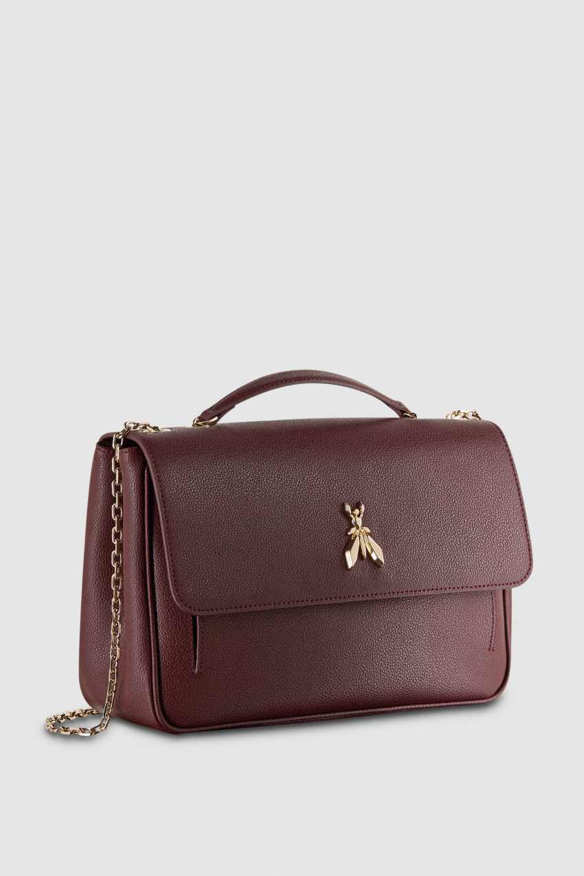 Purple Patrizia Pepe Fly Leather Shoulder Bag With Chain | JDRCUAL-32