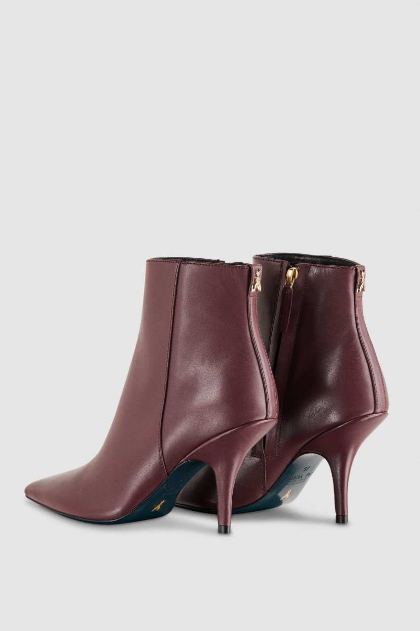 Purple Patrizia Pepe Leather Ankle Boots | CYEQNLV-97