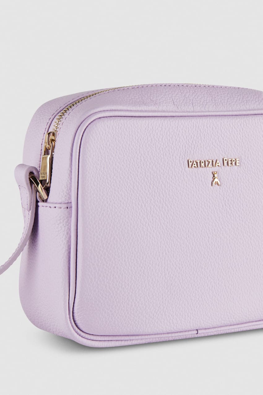 Purple Patrizia Pepe Leather Camera Bag With Inside Pocket | UJEZSCA-69