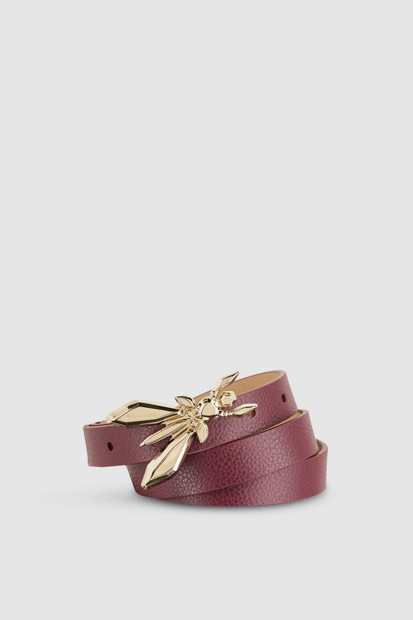 Purple Patrizia Pepe Low-waisted Leather Belt | WMZVNJB-54