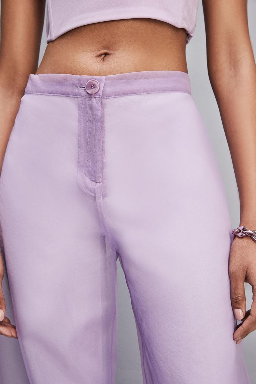 Purple Patrizia Pepe Low-waisted Palazzo Fit Pants In Jersey | QAEWDJN-93