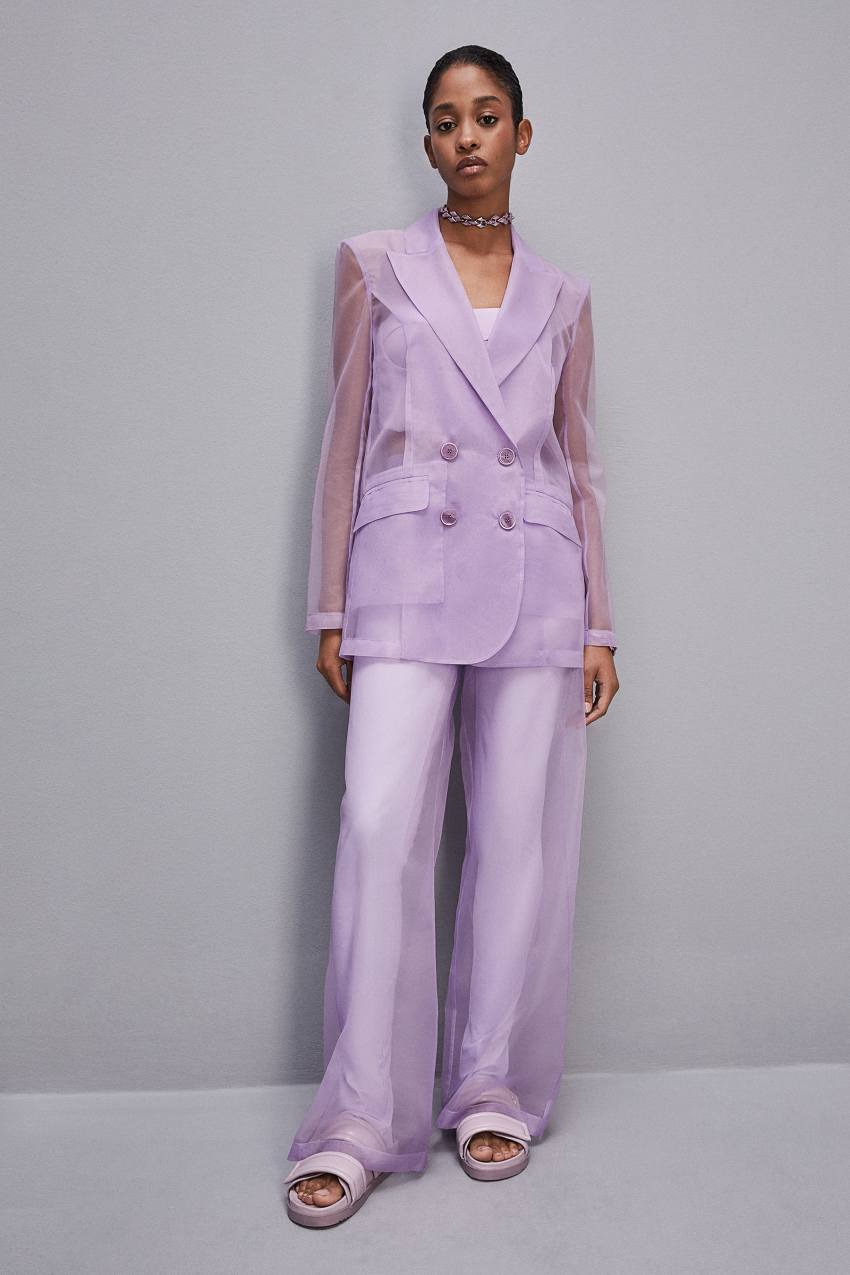 Purple Patrizia Pepe Low-waisted Palazzo Fit Pants In Jersey | QAEWDJN-93