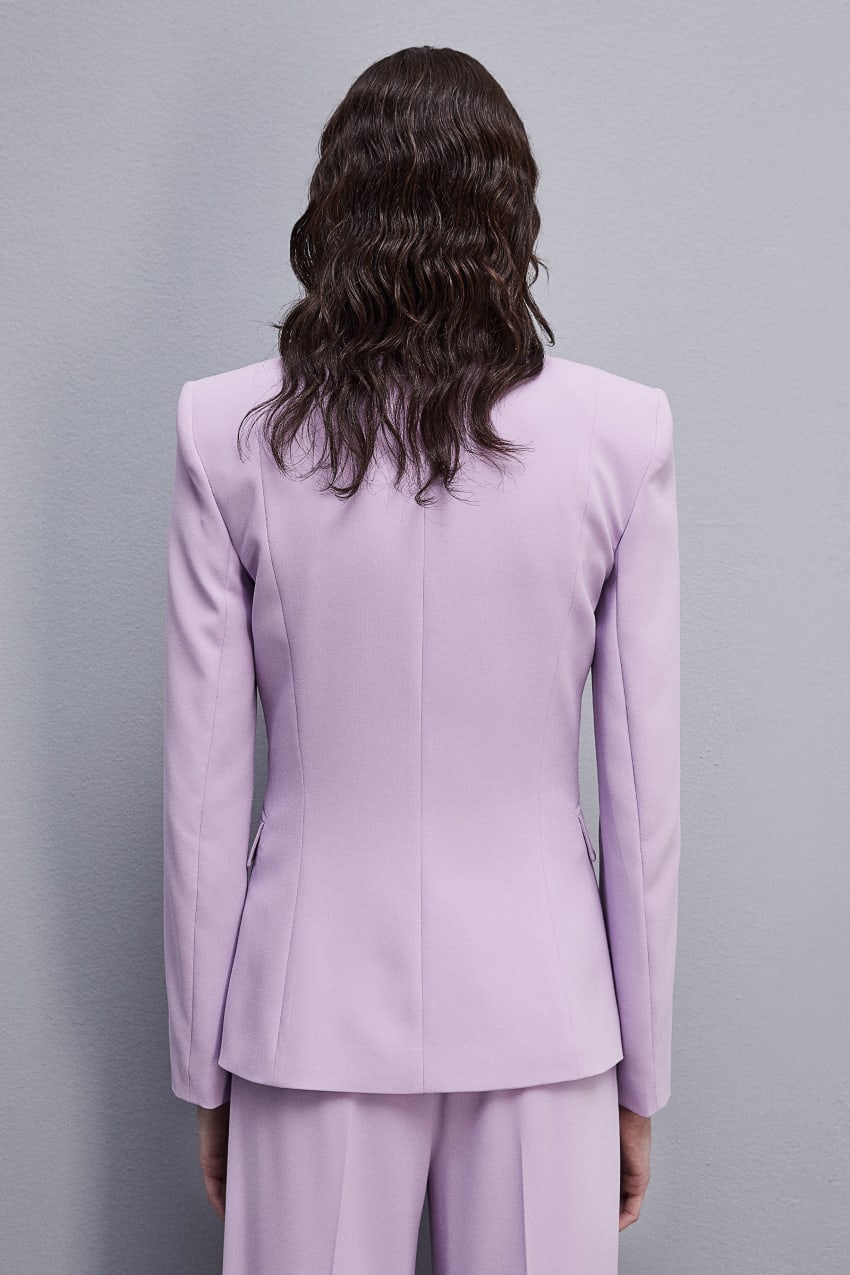 Purple Patrizia Pepe One-button Jacket In Sablè Crepe Fabric | GBYNCVD-79