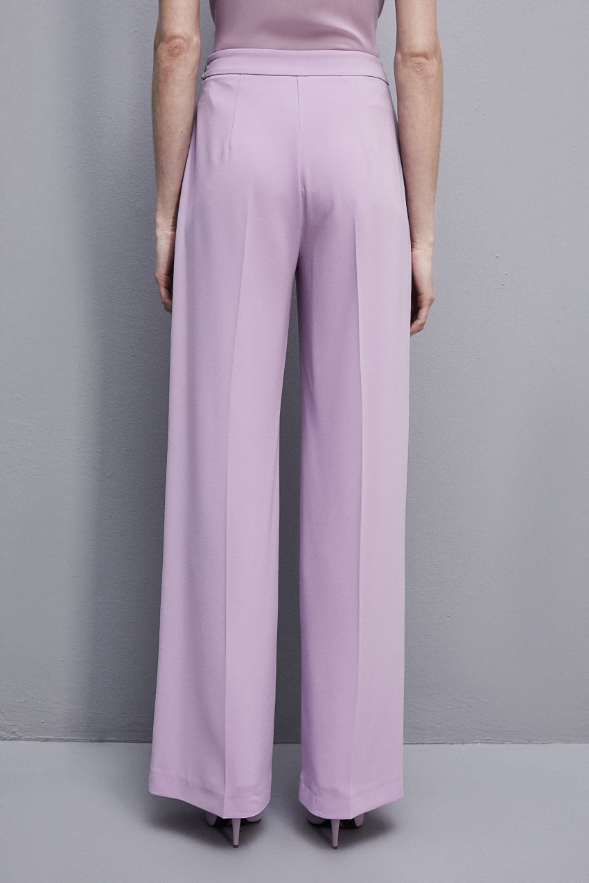 Purple Patrizia Pepe Sablè Crepe Palazzo Pants | OWMNKXZ-01