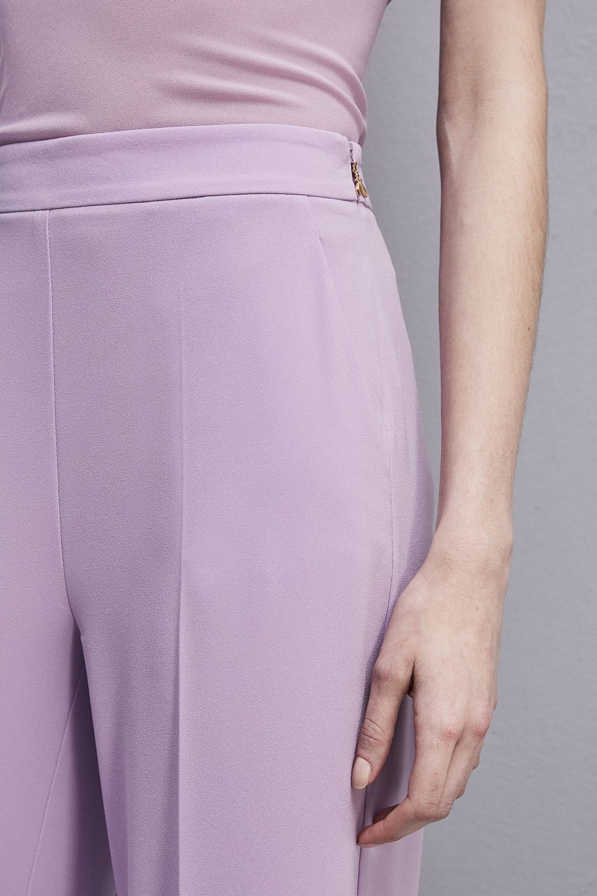 Purple Patrizia Pepe Sablè Crepe Palazzo Pants | OWMNKXZ-01