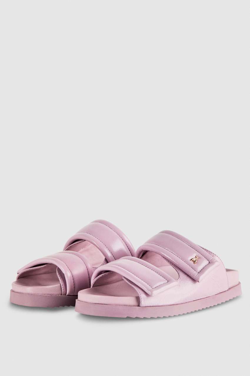 Purple Patrizia Pepe Slippers With Logo And Leather Lining | IFCKZAW-79