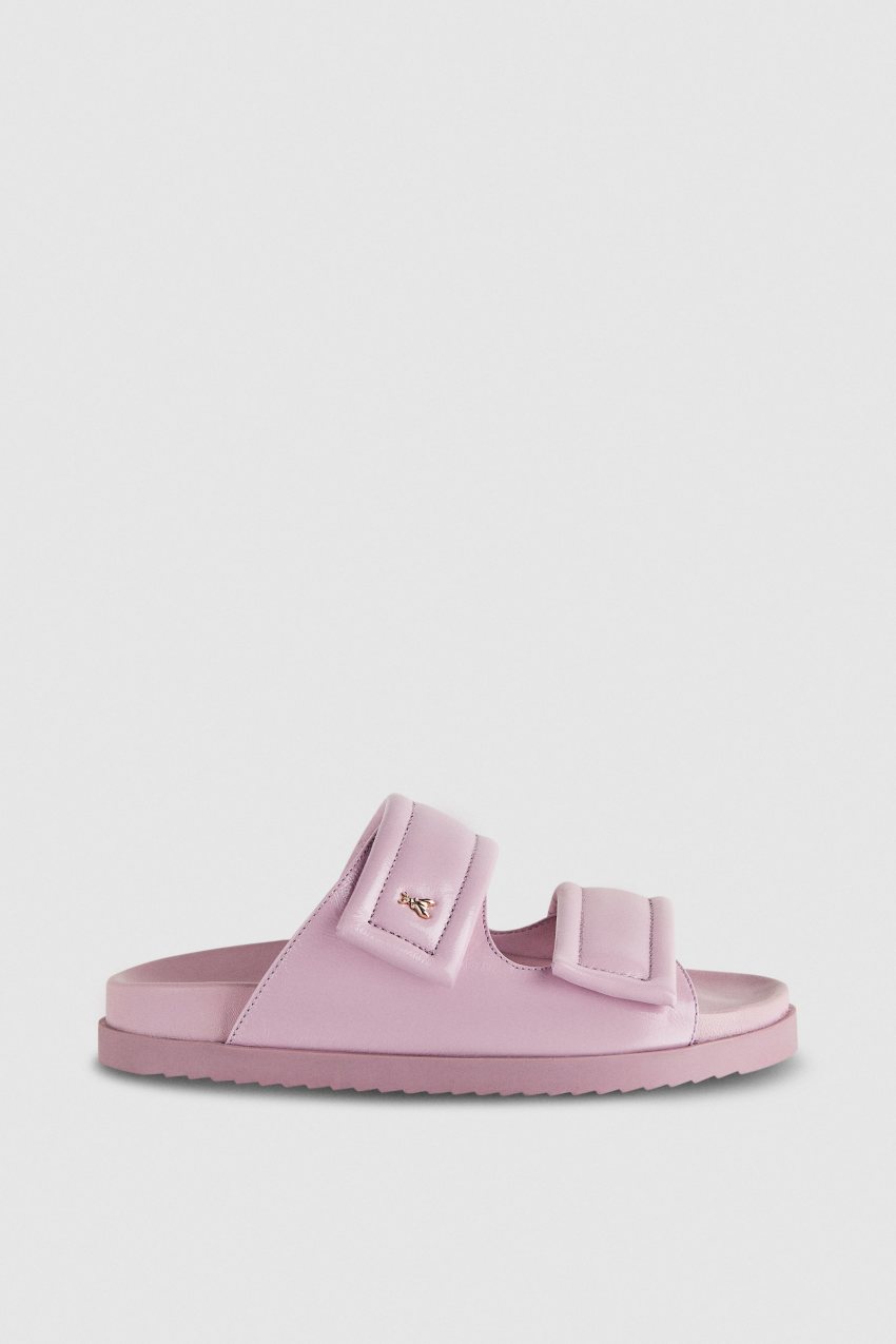 Purple Patrizia Pepe Slippers With Logo And Leather Lining | IFCKZAW-79