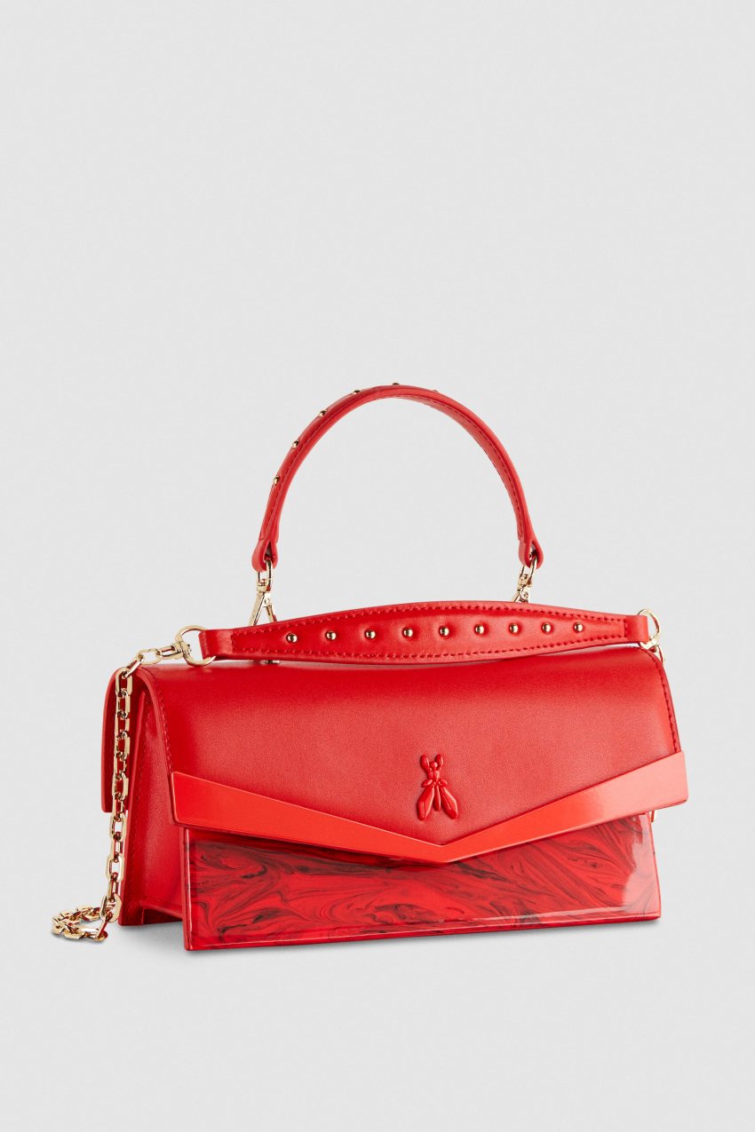 Red Patrizia Pepe Fly Bamby Shoulder Bag With Chain | RZBKUSI-41