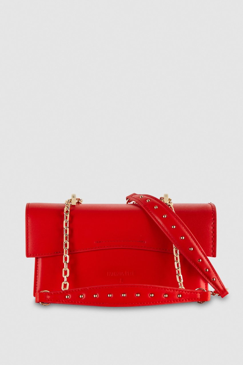 Red Patrizia Pepe Fly Bamby Shoulder Bag With Chain | RZBKUSI-41