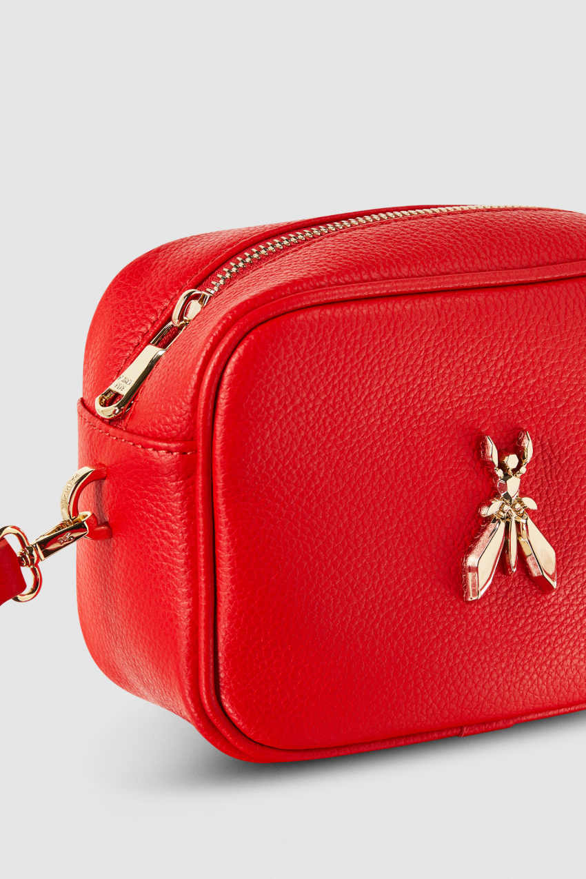 Red Patrizia Pepe Fly Camera Leather Shoulder Bag | MTSWOFR-60