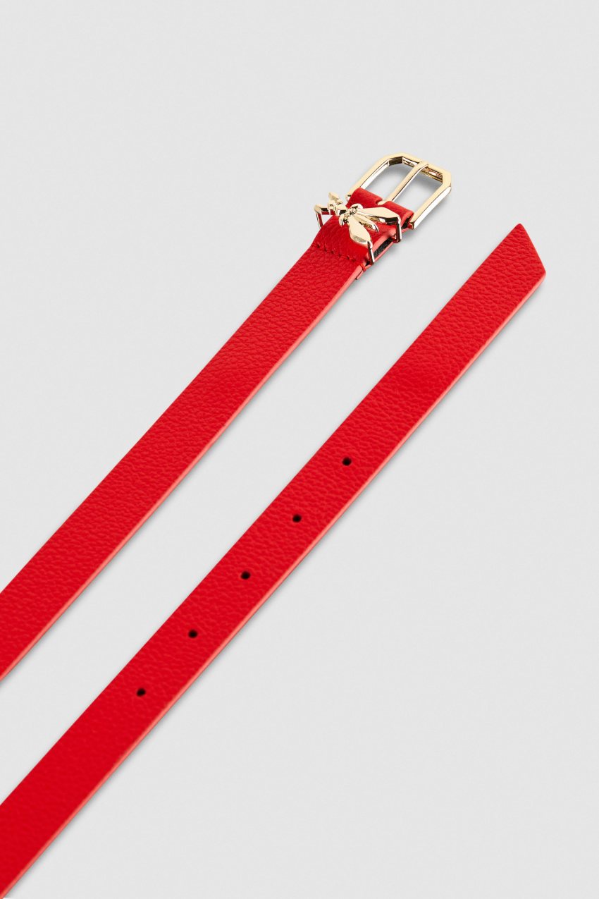 Red Patrizia Pepe Low-waist Hammered Leather Belt | BXCOMLQ-27