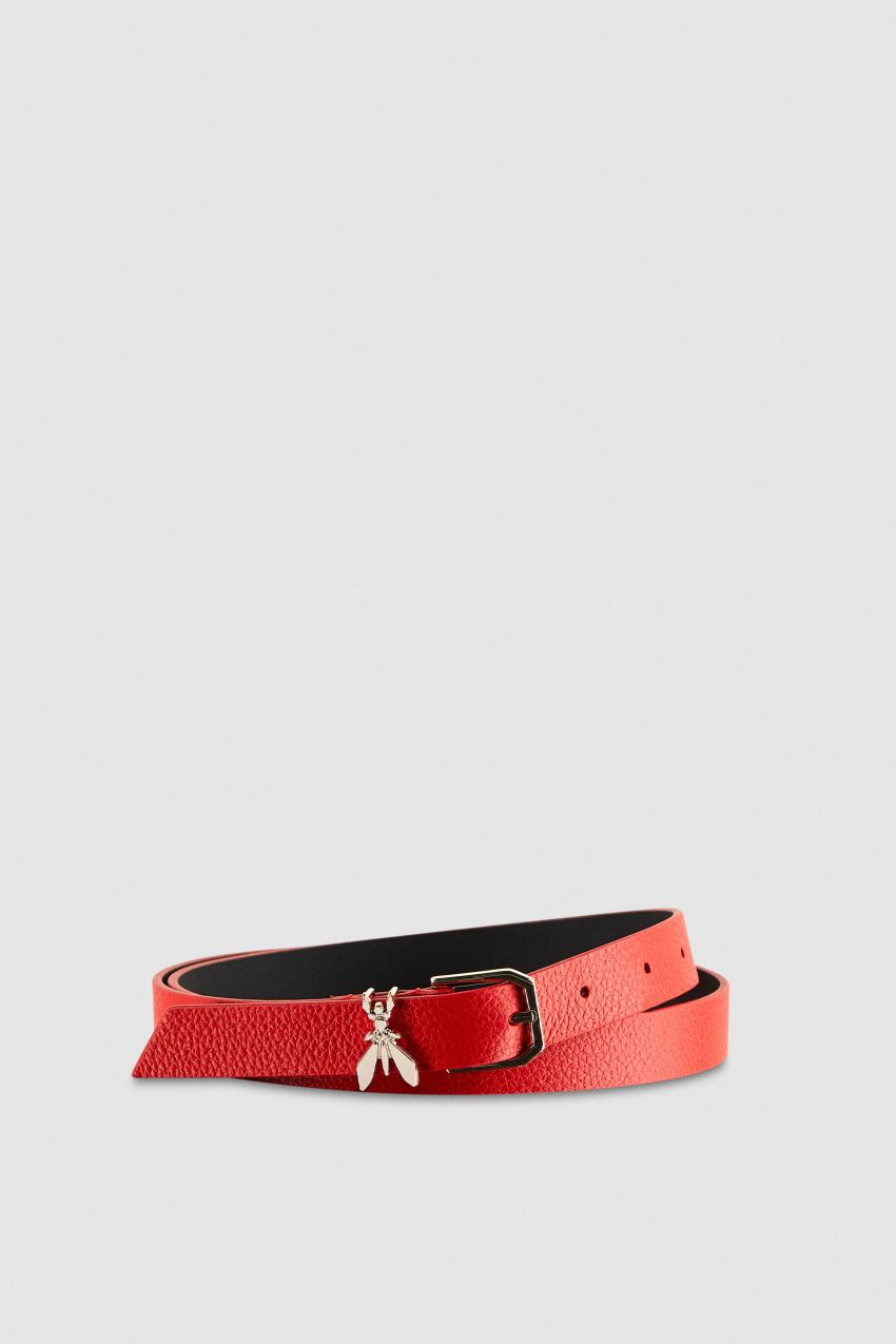 Red Patrizia Pepe Low-waist Hammered Leather Belt | BXCOMLQ-27