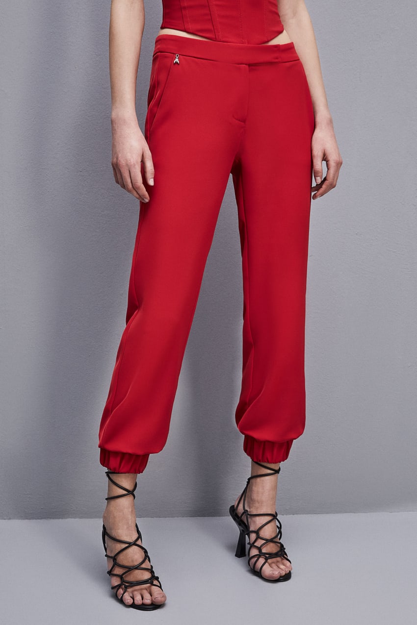 Red Patrizia Pepe Low-waisted Jogger Pants | BXMKYHS-57