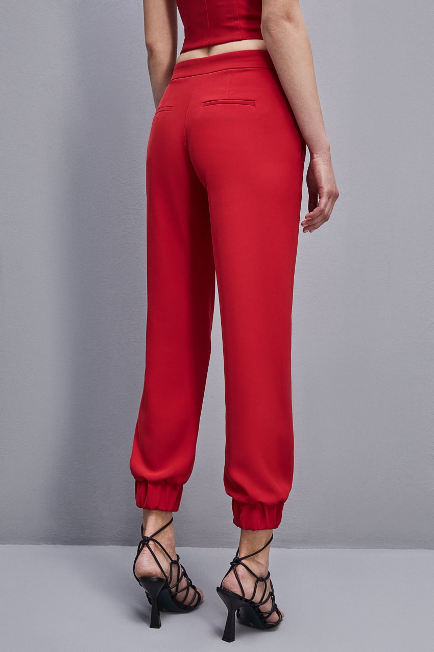 Red Patrizia Pepe Low-waisted Jogger Pants | BXMKYHS-57