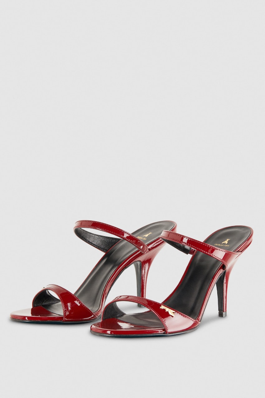 Red Patrizia Pepe Patent Leather Heeled Sandals | VRYHTJL-68