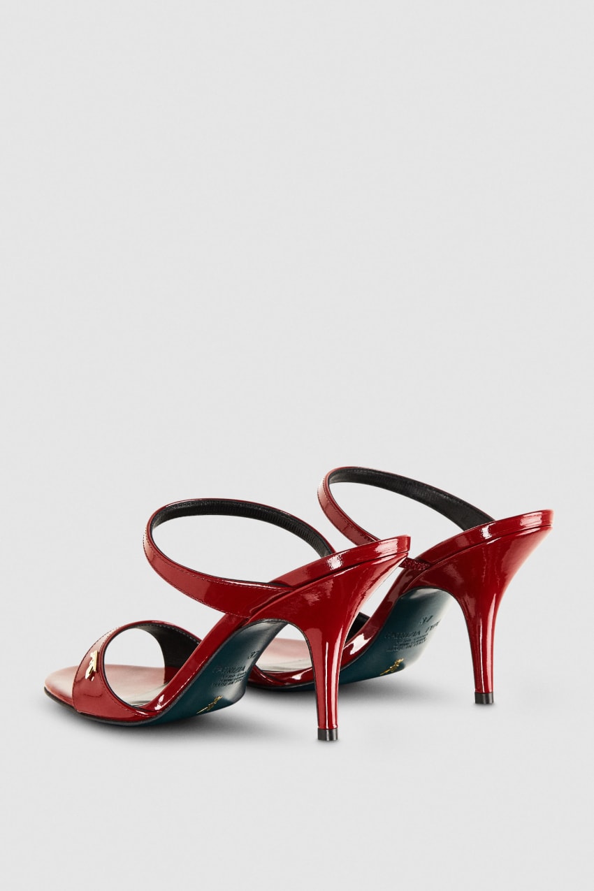 Red Patrizia Pepe Patent Leather Heeled Sandals | VRYHTJL-68